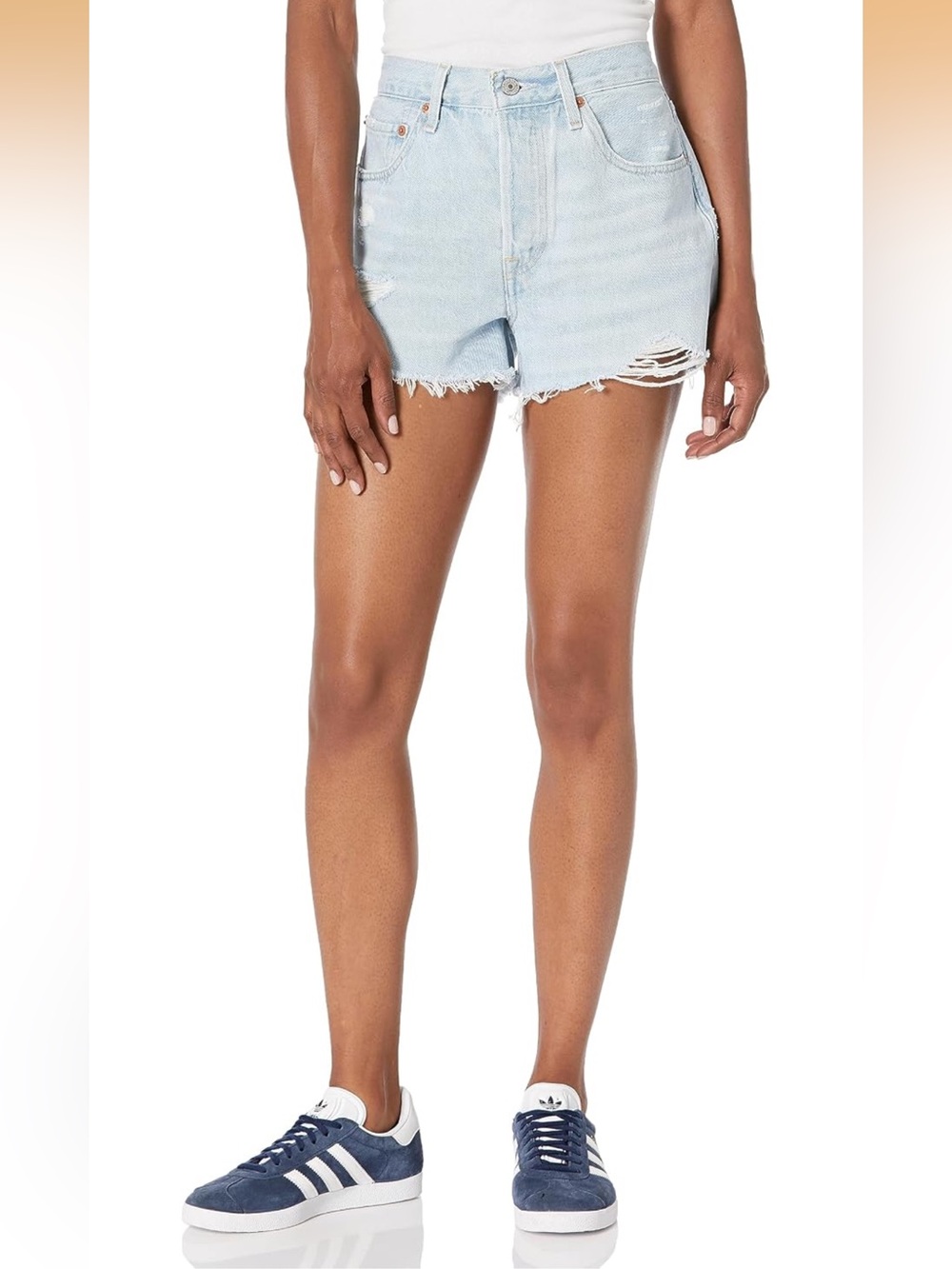 LEVI’s 501 original - Light Wash Distressed Denim Shorts - Women